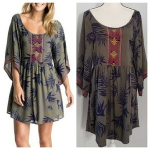ROXY multicolor sunset city embroidered dress XL